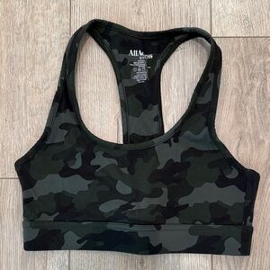 ALL ACCESS Camouflage Sports Bra - Black and Green